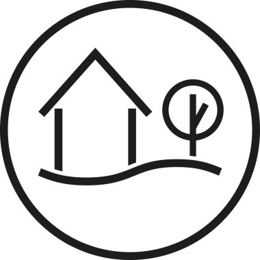 Aile evi, çayır ve ağaç, gayrimenkul, logo, geçmiş