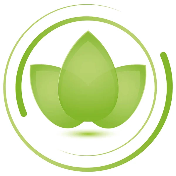 Hojas Planta Naturópata Bienestar Masaje Vegetariano Logotipo — Vector de stock