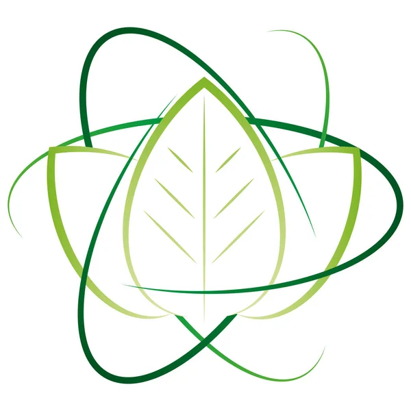 Blad Växt Naturläkemedel Wellness Massage Trädgårdsmästare Logotyp — Stock vektor