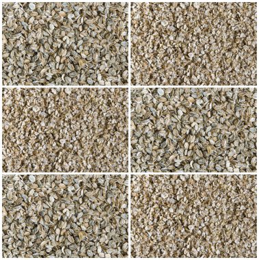 Yulaf, çavdar, arpa, buğday tahıl gevreği kolaj