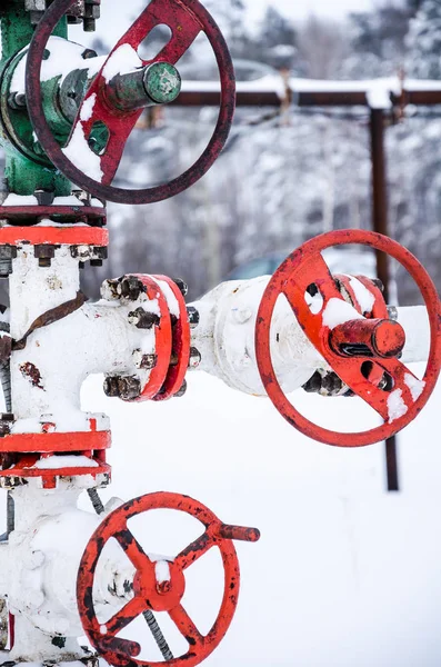 Soupape de tête de puits. Concept de pétrole et de gaz . — Photo