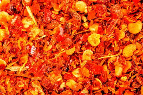 Fiocchi di peperoncino tritati secchi — Foto Stock