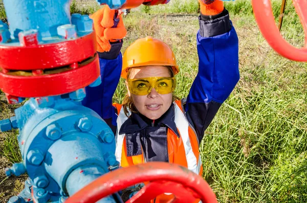 Woman worker in the oilfield