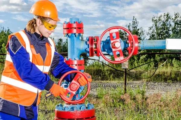 Woman worker in the oilfield