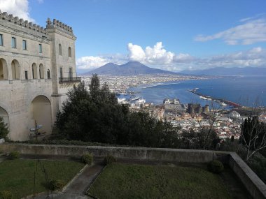 Napoli-Certosa di San Martino sundurma şehir panoramik görünümü