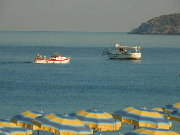 Diamante Cosenza Calabria Italien August 2017 Boote Auf Der Insel — Stockfoto