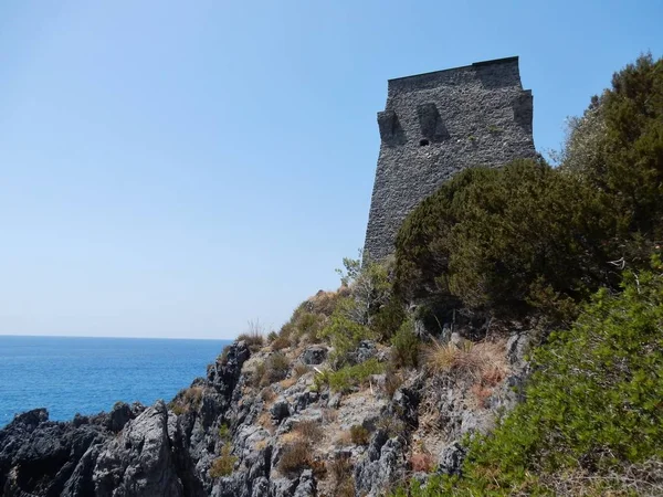 Marina Camerota Salerno Campania Itália Julho 2017 Torre Zancale Vista — Fotografia de Stock