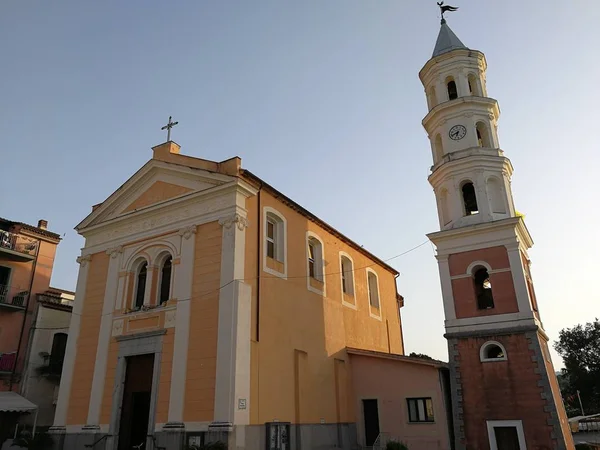 Scario Salerno Campania Itália Julho 2017 Igreja Imaculada Vista Porto — Fotografia de Stock