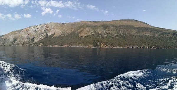 Scario Salerno Campania Italia Iulie 2017 Fotografie Panoramică Coastei Punta — Fotografie, imagine de stoc
