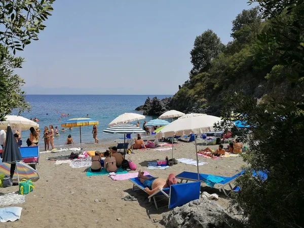 Scario Salerno Campania Italien Juli 2017 Der Französische Strand Von — Stockfoto