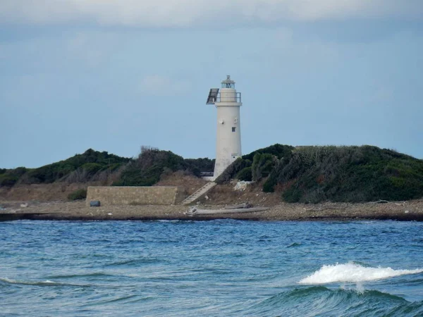 Castellabate Salerne Campanie Italie Juillet 2017 Phare Sur Petite Île — Photo