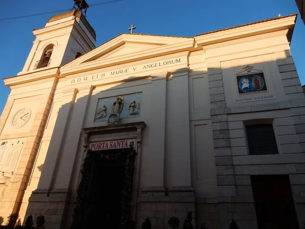 Pietrelcina Benevento Campania Itália Dezembro 2015 Campanário Fachada Santuário Diocesano — Fotografia de Stock