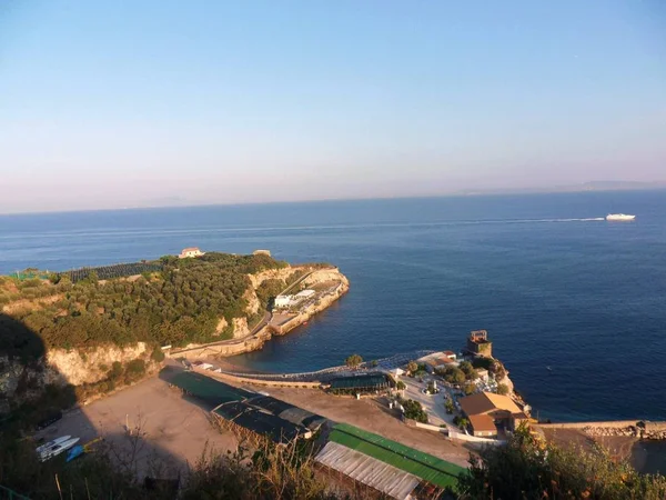 Bir Massa Lubrense Naples Campania Talya Eylül 2014 Plaj Marina — Stok fotoğraf