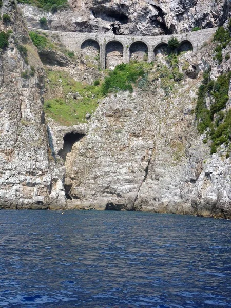 Praiano Salerno Campania Italien September 2014 Detail Der Staatsstraße 163 — Stockfoto