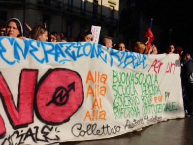 Benevento, Campania, İtalya - 7 Ekim 2016: hükümet Renzi, 