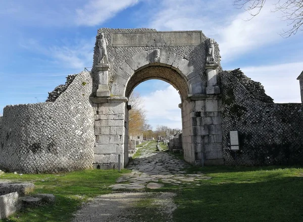 Altilia Sepino Μαρτίου 2018 Porta Bojano Μία Από Τις Προσβάσεις — Φωτογραφία Αρχείου