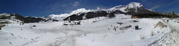 Campitello Matese - 8 March 2018: Panoramic photo of the district seen from the access road to the inhabited center