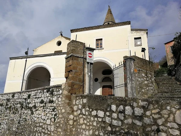 Montesarchio Kerk Van Maria Delle Grazie Gezien Vanaf Steegjes Van — Stockfoto