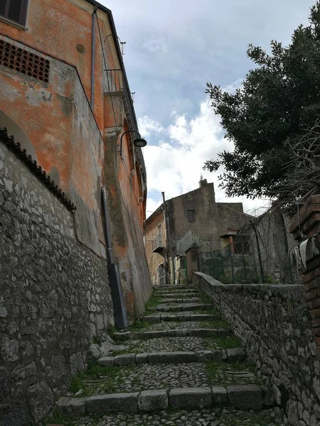 Montesarchio Staircase Historic Center Rising Church Santa Maria Delle Grazie — Stock Photo, Image