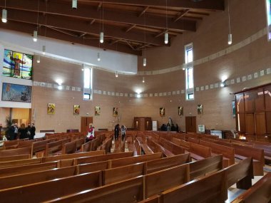 Pietrelcina, Benevento, Campania, Italy - March 17, 2018: Padre Pio Santo liturgical hall in Piana Romana