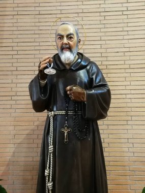Pietrelcina - Statue of Padre Pio in the Church of San Pio a Piana Romana clipart