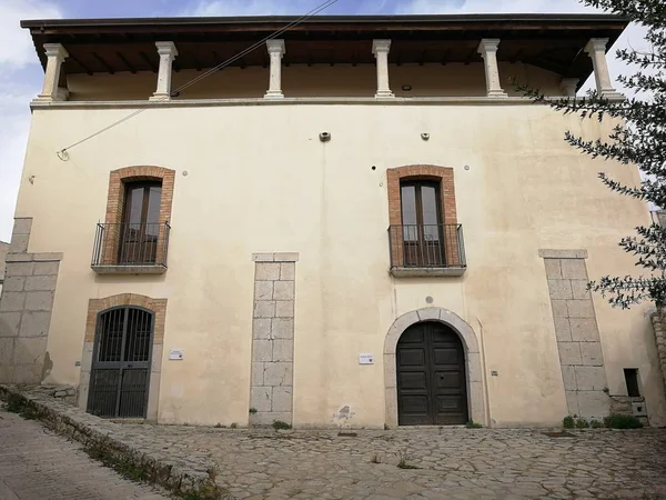 Pietrelcina Facade Van Palazzo Bozzi Die Het Hoofdkwartier Van Archeoclub — Stockfoto