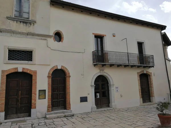 Pietrelcina Facade Van Palazzo Bozzi Die Het Hoofdkwartier Van Archeoclub — Stockfoto