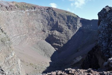 Herculaneum, Campania, İtalya - 24 Şubat 2020: Sentiero del Gran Cono kraterinin iç kısımları