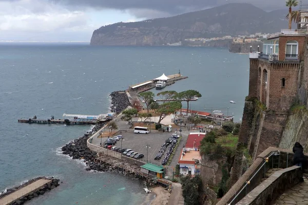 Sorrento Campania Talya Şubat 2020 Marina Piccola Limanının Panoramik Manzarası — Stok fotoğraf