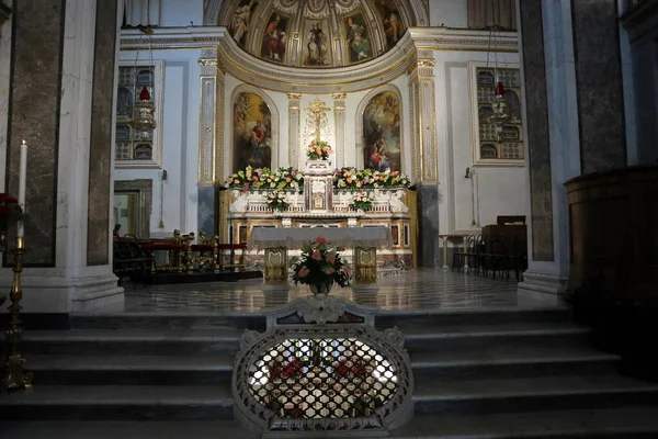 Sorrento Kampánie Itálie Února 2020 Interiér Baziliky Sant Antonino Abate — Stock fotografie
