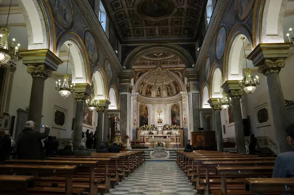 Sorrento Campania Italia Febrero 2020 Interior Basílica Sant Antonino Abate —  Fotos de Stock