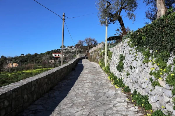 Massa Lubrense Campania Italy Лютого 2020 Trekking Route Village Termini — стокове фото