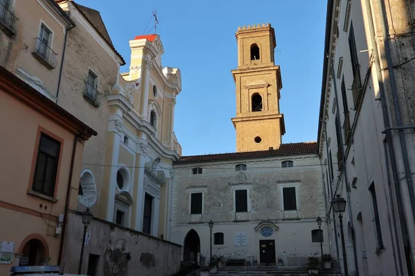 Caiazzo Campania Febbraio 2020 Cattedrale Santa Maria Assunta Tramonto — Foto Stock