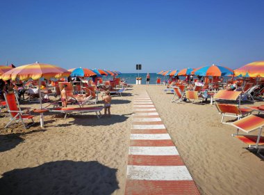 San Salvo Marina, Abruzzo, İtalya - 20 Temmuz 2019: hamam