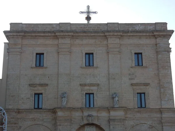Santa Maria Leuca Lecce Puglia Itálie Srpna 2019 Detail Baziliky — Stock fotografie