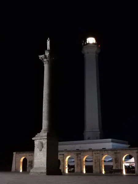 Santa Maria Leuca Lecce Puglia Italy August 2019 Lighthouse Square — Stock Photo, Image