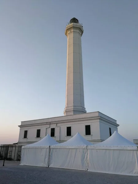 Santa Maria Leuca Lecce Puglia Italy August 2019 Lighthouse Square — Stock Photo, Image