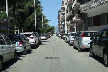Benevento, Campania, Italy - April 15, 2020: Deserted city street during quarantine clipart