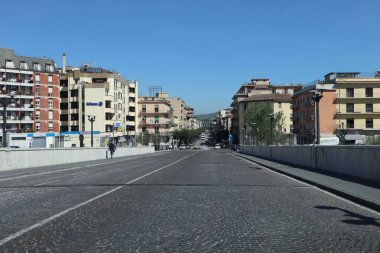 Benevento, Campania, Italy - April 15, 2020: Deserted city street during quarantine clipart