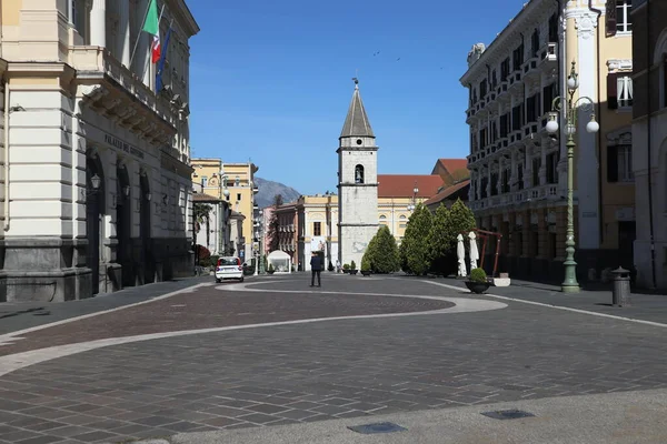 Benevento Campania Italia Abril 2020 Calle Desierta Durante Cuarentena — Foto de Stock