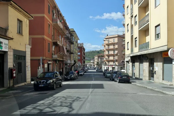 Benevento Campania Itália Abril 2020 Rua Deserta Cidade Durante Quarentena — Fotografia de Stock