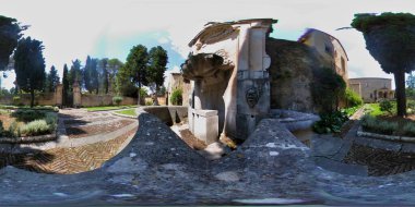 Padula, Salerno, Campania, İtalya - 5 Ağustos 2018: Certosa di San Lorenzo 'nun küresel fotoğrafı