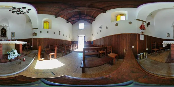 Roccaraso Aquila Abruzja Włochy Marca 2019 Sferyczne Zdjęcie Wnętrza Kościoła — Zdjęcie stockowe