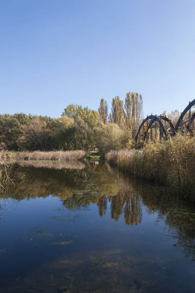 Puente Knyavri Kis Balaton Hungría Hermoso Puente Magnífica Naturaleza Del — Foto de Stock