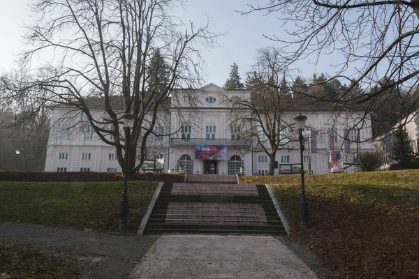 Cekin Mansion Dengan Museum Sejarah Slovenia Kontemporer Tivoli Monumen Arsitektur — Stok Foto