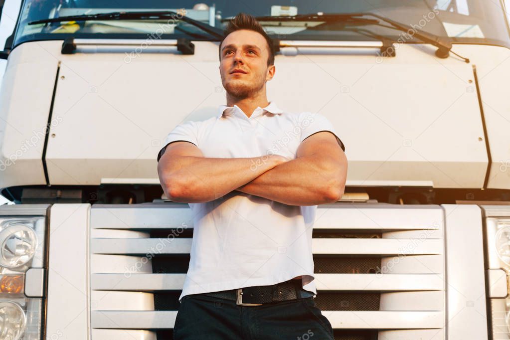 Man Posing by Truck