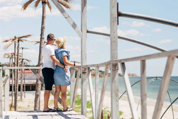 Glückliches Verliebtes Paar Sommerurlaub Strand — Stockfoto