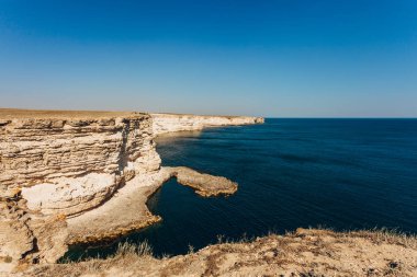 Cape Tarkhankut görünümü. Crimea. Manzara resim