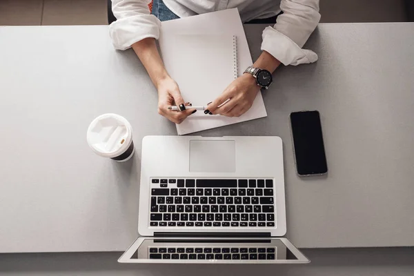 Business Lady Working on Laptop in Her Personal Office, Woman Power Concept