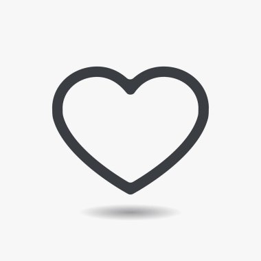 Düz stil kırmızı kalp simgesi.